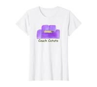 Couch Catato Value Graphic T-Shirt, Women, White, S