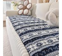 Couch Cover for Dogs Washable, Non Slip Fuzzy Pet Couch Covers for 3 Cushion Sofa Pet Friendly, Sofa Slipcover Cushion Protector,Navy Blue,28 * 70in/70 * 180cm