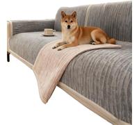 Couch Cover for Pets Washable， Non Slip Plush Sofa Covers，Pet Sofa Protective Cover ，All Seasons，Suitable for Indoor Couch Cover use (excluding Pillows)(27.6 * 70.9, Rice White)(Grey,35.4 * 35.4)