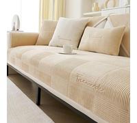 Couch cover, sofa 1 2 3 4 seater L shape, corner, blanket, non-slip, protector, universal throw(F-khaki,110x160)