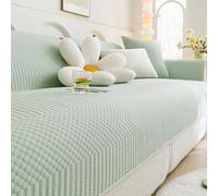 Couch Cover, Washable Sofa Cover for 1 2 3 4 Seater, Non-Slip Cooling Bean Cushion Sofa Slipcover, Furniture Protector, One-Piece Breathable Mat Ice Silk Seat Cushion for All Season green 70 * 90cm
