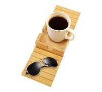 Couch Cup Holder - Anti-Slip Armchair Organizer, Sofa Arm Tray Table, Silicone Gadget Dock | Bedside Caddy For Dormitory Bedroom Snacks Cellphone Tablet Book Remote Control Drinks Coffee Mugs