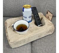 Couch Cup Holder Pillow, Couch Drinks Remotes Holder for Center of Couch, for Sofa, Bed, RV, Car (Beige)