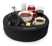 Couch Cup Holder Pillow - Cup Glass Cozy Pillow | Couch Caddy Sofa Bed Buddy Holds Drinks, Snacks, Remote, Phones, Tablet. Keep Drinks Stand and Prevent Spills for Car, Park, Beach, Picnic.(Black)
