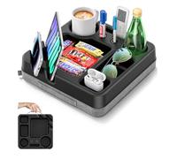Couch Cup Holder Tray - Portable Sofa Bed Cup Holder Pillow with Snack Tray, Remote Caddy, Pen, Phone & Tablet Holder - Couch Table Organizer for Bed, Sofa, RV, Car, Boat, Picnic