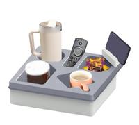 Couch Cup Holder Tray Removable Waterproof & Anti-Spill Portable Silicone Couch Caddy with Phone Stand for Sofa, Bed, RV, Car, Console