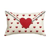 Couch Cushion Covers - Classic Seasonal Red and White Design, High-Quality Soft Microfibre Fabric, Hidden Zip, Decorative Cushion Covers for Valentine's Day and Winter, Holiday Home, Bedroom