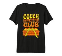 Couch Detective Magnifying Glass Crime Scene Tape Premium T-Shirt