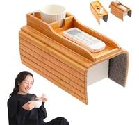 Couch Hack - Sofa Armrest Tray, 2025 New Couch Hacks, Foldable Sofa Hack Armrest Table, Couch Organizer Caddy Arm Tray For Drink, Phone, Remote Control, Snack
