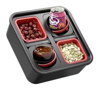 Couch KIT SELF Balancing Console Outdoor Indoor Cup Holder Original Tray - Drinks & Snacks Sofa Caddy, Table with Storage and Organizer - for Living Rooms, RV, and Cars, Black, for Gift (1)