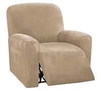 Couch Slipcovers Velvet Stretch Relining Couch Chair Cover with Pocket& Elastic Bottom, Recliner Sofa Covers Slipcovers Furniture Protector for Leather and Fabric Sofa, Living Room (1Seat,Color06)