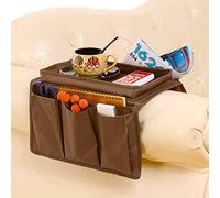 Couch Sofa Armrest Organizer With Tray Armchair Caddy Couch Caddy Arm Rest Organiser TV Remote Holder Sofa Space Saver Hanging Bag for Phone,Magazine,Snack,Glasses