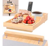 Couch Tray Insert for Middle 39x25x6.5cm Wood Sofa Arm Tray 2 Cup Holder Table Between Couch Cushion Fit Armless Sectional 2 in 1 Fold Flat Trays for Drink Snacks, Phone,Control, Cups