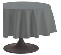 Coucke 235 cm Anthracite Plain Round Cotton Tablecloth