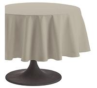 Coucke 235 cm Cream Plain Round Cotton Tablecloth
