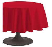 Coucke 3152192156434 Plain Cerise Round Cotton Tablecloth, Cotton, cerise, 235 x 235 x 0,03 cm