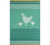 Coucke "Cocotte-Vert", Woven cotton tea towel. Designed in France.