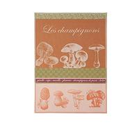 Coucke French Cotton Jacquard and Honeycomb Weave Towel, Mushrooms, 20 by 30 Inches, Rust