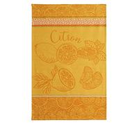 Coucke Jacquard Tea Towel, Cotton, Lemon Yellow, 50 x 75 cm
