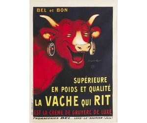 Coucke "La Vache Qui Rit-Bel et Bon", Cotton tea towel. Designed in France.