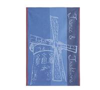 Coucke Moulin Rouge Rouge Blue French Cotton Jacquard Towel, 20" x 30", 100% Cotton