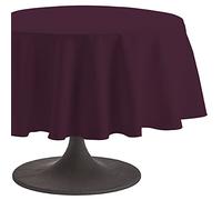 Coucke Plain Aubergine Cotton Round Tablecloth 180 cm