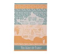 Coucke Printed Cotton Jacquard Tea Towel, Wines Blanc de France, 50 x 75 cm