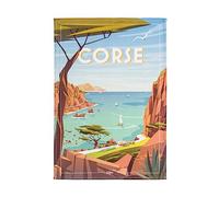 Coucke Printed Cotton Tea Towel, Wim Corsica, 50 x 75 cm