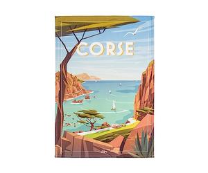 Coucke Printed Cotton Tea Towel, Wim Corsica, 50 x 75 cm