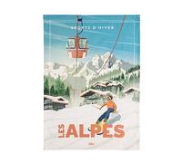 Coucke Printed Cotton Tea Towel, Wim Les Alpes, 50 x 75 cm