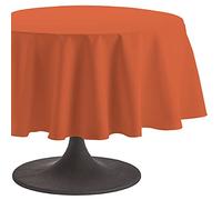 Coucke Tangerine Plain Cotton Round Tablecloth 180 cm