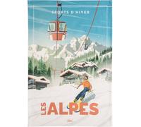 Coucke "WIM® Les Alpes", Printed cotton tea towel. Designed in France.