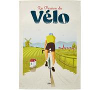 Coucke Printed Cotton Tea Towel, Wim' Passion Bike, 50 x 75 cm