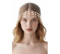 Coucoland 1920s Beaded Cap - Roaring 20s Flapper Head Cover for Gatsby Themed Party