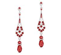 Coucoland 1920s Vintage Rhinestone Earrings Flapper Accesories Gatsby Costume SilverRed