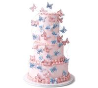 Coucoland 48 Pcs Butterfly Cake Toppers - Lively 3D Butterflies Cupcake Topper for Wedding Birthday Cake Decorations Party Supplies (Pink Blue)
