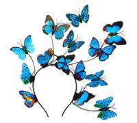 Coucoland Butterfly Fascinator Hat Kentucky Derby Fascinators Boho Style Headband Butterfly Headpiece, A-blue, One Size
