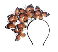 Coucoland Butterfly Headband for Women - Fascinators Hat Monarch Butterfly Tea Party Kentucky Halloween Costume Headpiece, Orange, One Size
