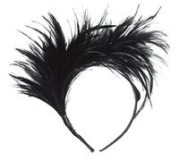 Coucoland Feather Fascinator 1920s Fascinator Gatsby Feather Headband Bridal Headpiece 1920s Flapper Accessories Derby Headpiece for Cocktail (Black)