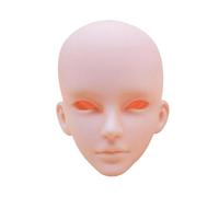 CoudarTitie 1/3 BJD Doll Head Without Makeup, BJD Makeup, Bald, 3D for 61cm Height, Photography Prop, Doll Making, Part, Openable Cover