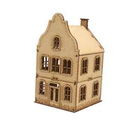 CoudarTitie 1:72 Scale European Building Models, Unassembled, Educational Toy, Wooden Miniature House for Model Train Networks, Style C