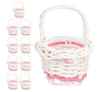 CoudarTitie 10 Pieces Bird Foraging Basket Parrot Toy Interactive Chewing Shredding Feeding Rack Lightweight PP Material Suitable for Cockatiels Lovebirds Gatheri, White
