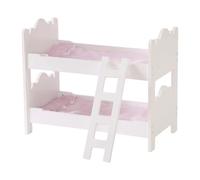 CoudarTitie 18 Inch Doll Bunk Beds, Dollhouse Miniature Bed with Ladder And Bedding, Dollhouse Decoration