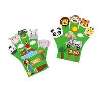 CoudarTitie 2 Pieces Animals Story Finger Puppets, Animals Finger Puppet Toys DIY Storytelling Hand Puppet for Storytelling Parties, Zoo theme