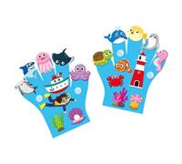 CoudarTitie 2 Pieces Animals Story Finger Puppets, Animals Finger Puppet Toys DIY Storytelling Hand Puppet for Storytelling Parties, Sea theme