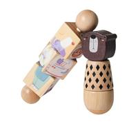 CoudarTitie 2x Wooden Puzzle Game, Educational Game for Recognition And Development of Strategic Thinking, Grasping And Rotation, Bear