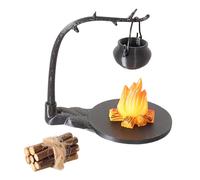 CoudarTitie 5x 1/12 Dollhouse Wooden Log Campfire Camping Kit, Mini Sand Table Toy Campfire, Style C
