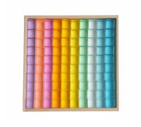 CoudarTitie Acrylic Building Blocks Translucent Stacking Cubes Sensory Educational Suitable for Motor Skill Growth Preschool Classrooms Imaginative Development, Macaron, Cubes 100PCS