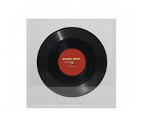 CoudarTitie Acrylic Display Case Vinyl Record Holder Box Decor Clear Acrylic Structure With Sharp Clean Edges and Retro Record Look Suitable for living room, Red