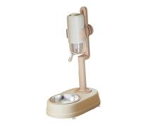 CoudarTitie Automatic Pet Feeder 2 in 1 Water Dispenser And Feeding Station with Adjustable Removable Stainless Steel Tray And Leak System, White